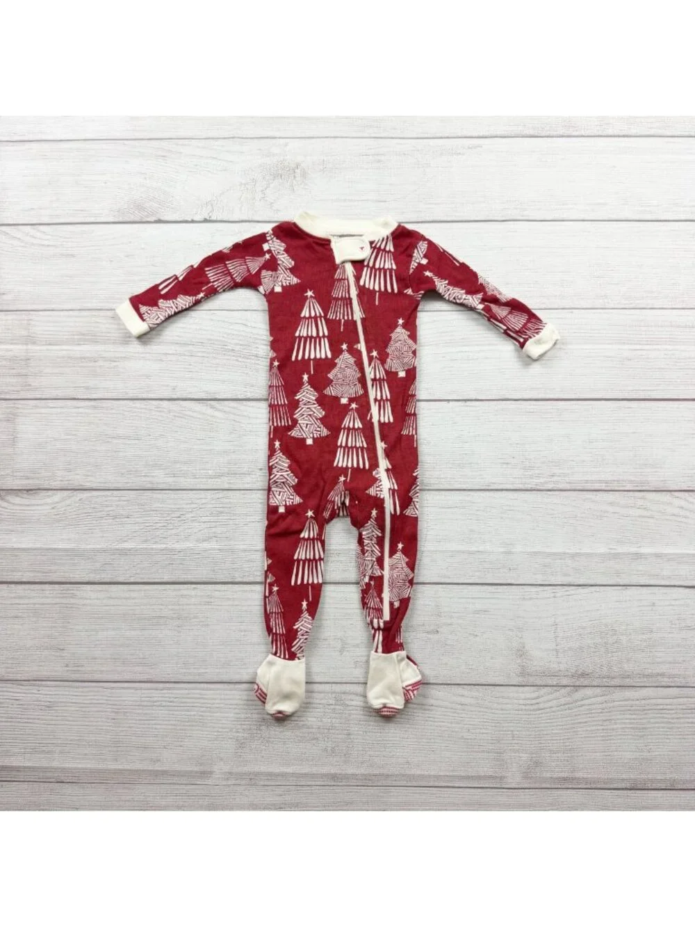 Burt's Bees Baby Organic Cotton Christmas Footed Pajamas 3-6 Months